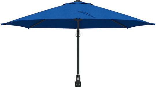 Wandmontierter Rundschirm aus Aluminium Hellblau F2.3xH1.48m