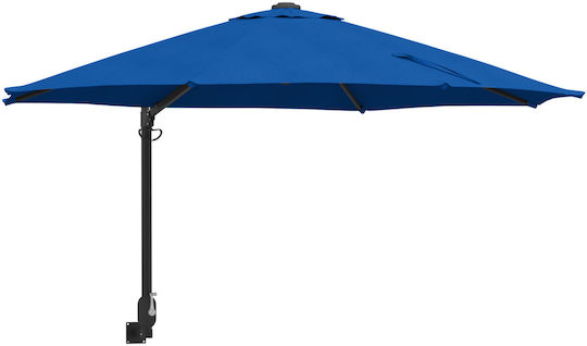 Wandmontierter Rundschirm aus Aluminium Hellblau F2.3xH1.48m