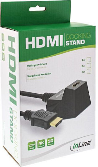 InLine Angle Cable HDMI male - HDMI female 3m Μαύρο