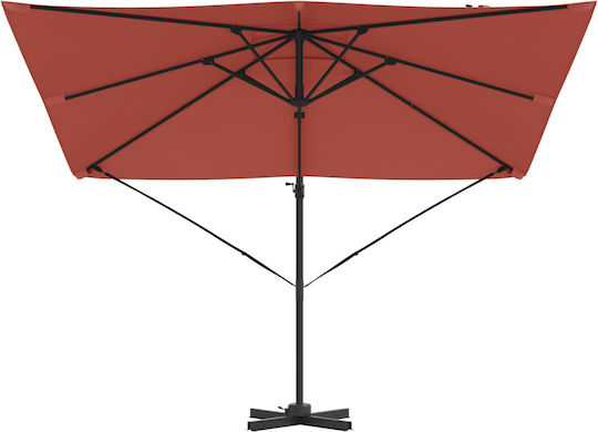 Hängender Aluminium Garten- und Terrassen-Sonnenschirm Rote 2,5x2,5xHöhe 2,65 m
