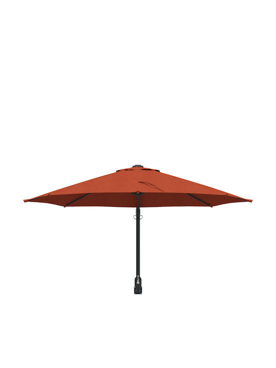 Wall Mounted Circular Aluminum Orange Parasol Diameter 2.5m x Height 1.48m