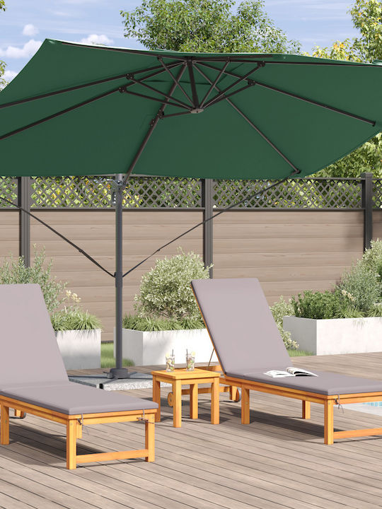 Umbrelă Suspendată Pătrată Din Aluminiu Verde 2.5x2.5xÎnălțime 2.6m