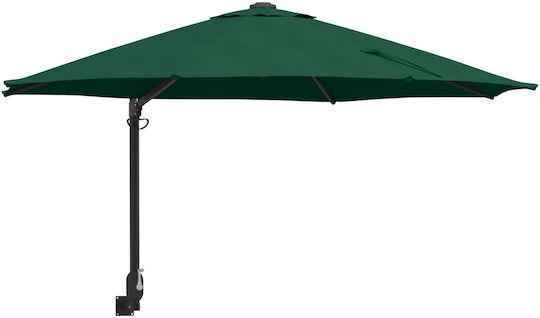 Wall Mounted Circular Metal Green Parasol Φ2.5xH1.48m