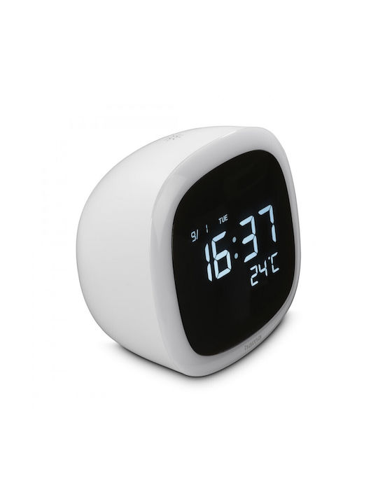 HAMA Silent Tabletop Digital Clock with Alarm White 01497821