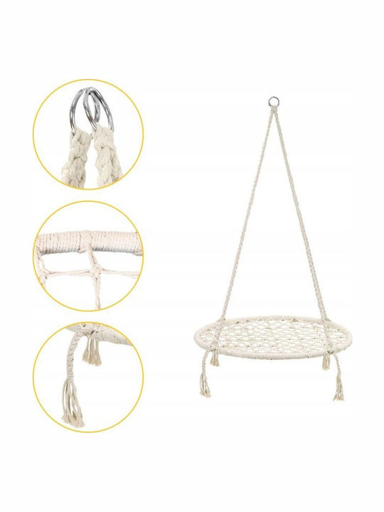 Texty Fabric Swing Gray with 150kg Maximum Weight Capacity L82xW82xH82cm