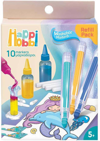 HappiHobbi Μαρκαδόροι Ζωγραφικής Λεπτοί Σετ 12 χρώματα
