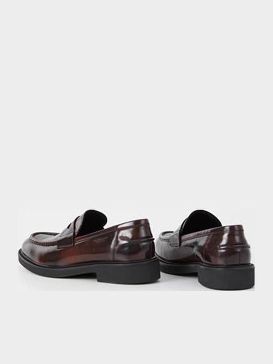 Alex M Leather Men's Loafers in Burgundy Color