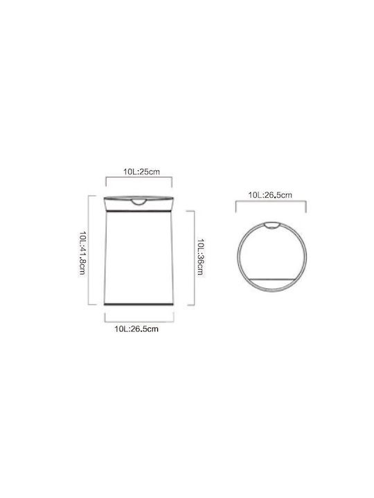 Plastic Waste Bin with Sensor White 10lt