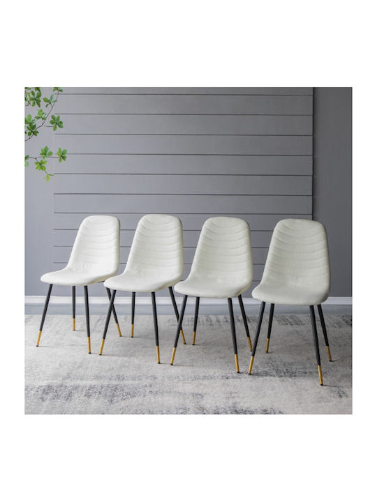 Quarteto Stühle Speisesaal Ecru 4Stück 44x55x90cm