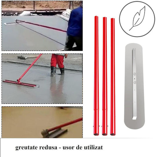 Gletieră de finisare cu mâner articulat 3 segmente Bullfloat Lipa oțel 900 x 200mm lungime 3 x 1.8 m