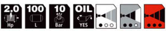 Stanley Μονοφασικό Κομπρεσέρ Αέρος 94dB με Ισχύ 3hp και Αεροφυλάκιο 100lt