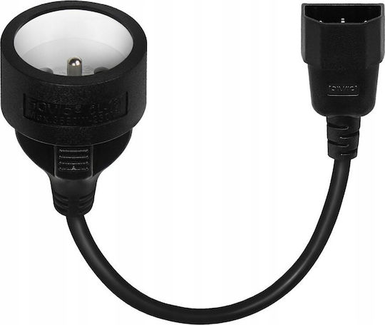 Savio IEC C14 - IEC C14 Cablu 0.15m Negru