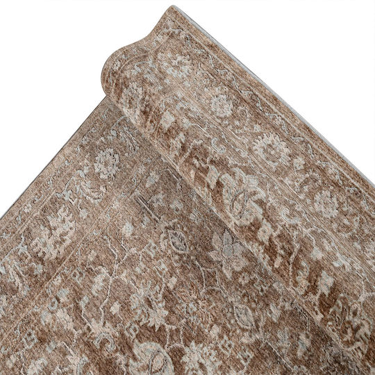 Polcarpet Lyra Teppich Rechteckig Synthetisch,Polyester/Cotton/Leather mit Fransen Brown
