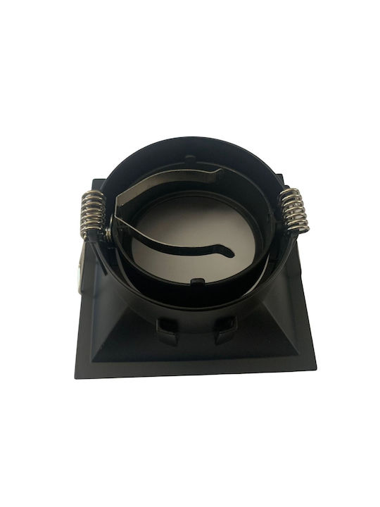 Reflectoare cu Ramă Pătrată Neagră Meyan-s Mr16 Culoare Neagră 90x90mm Aluminiu