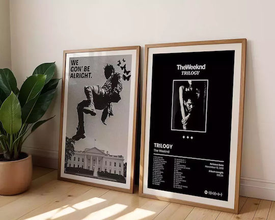 Poster Muzical Weeknd Trilogy Ms096 21cm X 30cm Cadru Din Lemn Negru