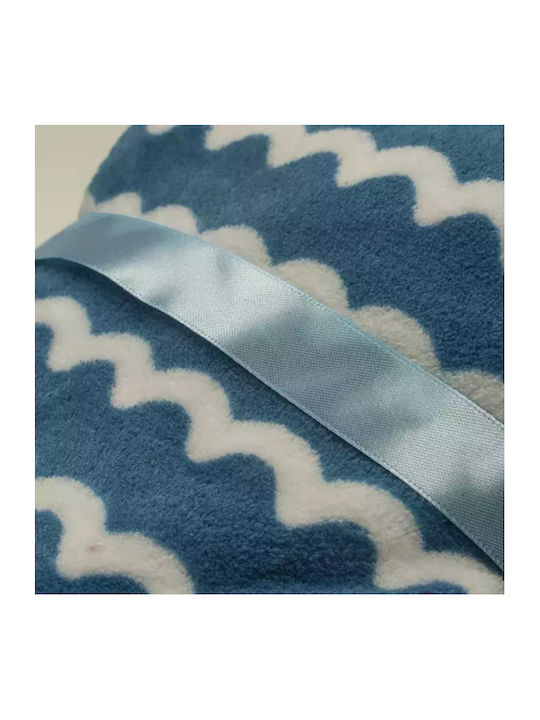 Serafino Blanket Nursery Swaddling Blankets Blue with Animal 75x100cm