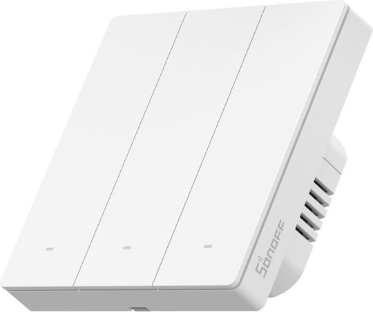 Sonoff Sonoff Elektrischer Wandtaster Berührungstaste Wi-Fi Dreifach mit Weißem Rahmen