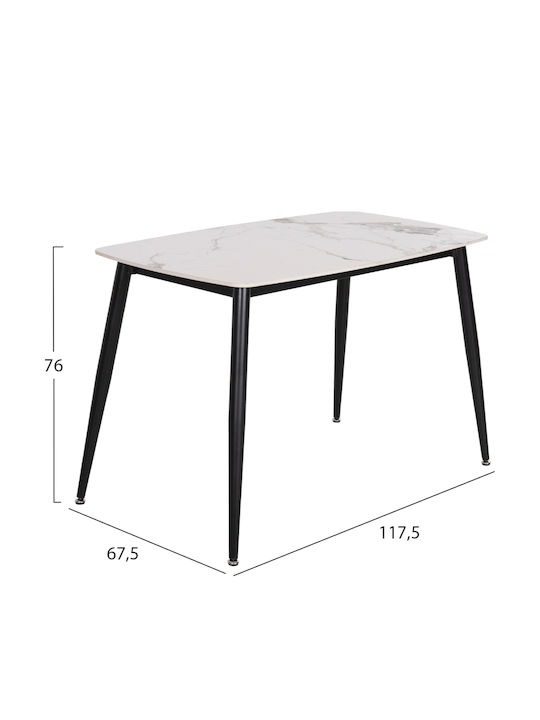 Τραπεζαρία Latrell με 4 Καρέκλες 70x120εκ.