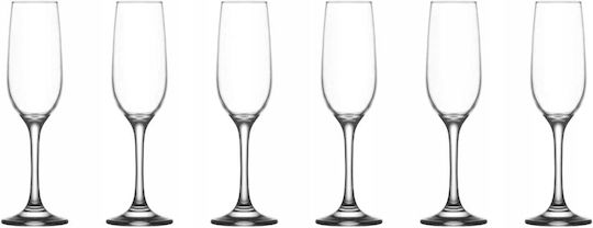 Gurallar Set Gläser Champagner aus Glas Mit Stiel 215ml 6Stück