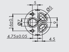 Mechanism K25m Φ25 2 Pins Slots Ceramic Mixer Battery Lever 9x9 H52