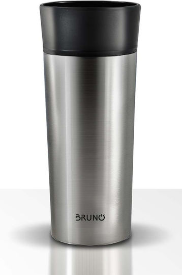 Bruno Glas Thermosflasche Rostfreier Stahl 360ml Silber mit Mundstück