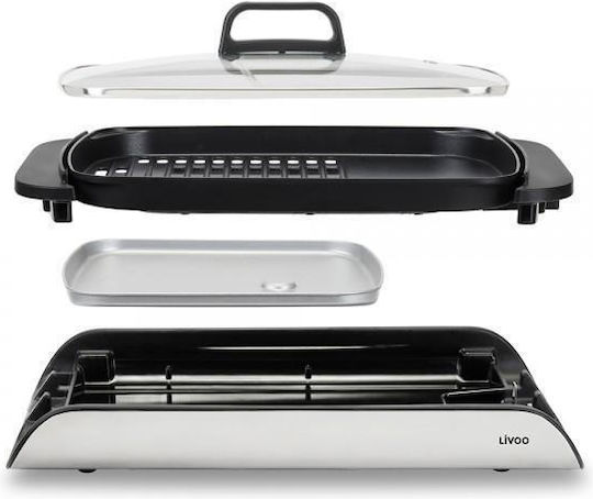 Livoo Teppanyaki Grilling Plate with Adjustable Thermostat 2000W 40x30cm.