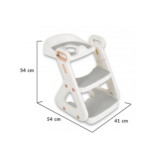 Cangaroo Murray Toddler Toilet Seat with Footrest Handles and White Cushion