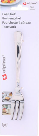 Alpina Appliances Inox Fruit/Dessert Fork Set Silver 15cm 4pcs