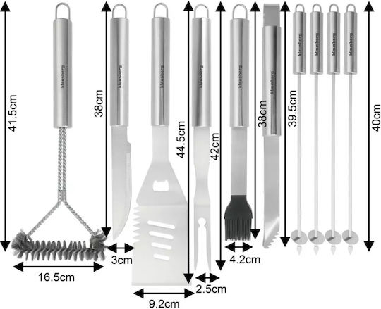 Klausberg Inox Cooking Utensil Set Silver 11pcs