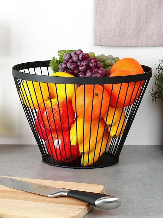Nava Fruit Bowl Metallic Black 30x30x20cm