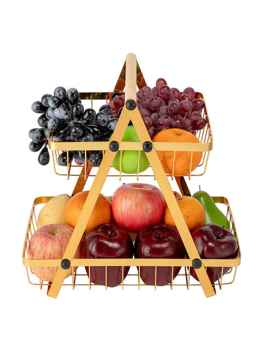 Elitehoff Fruit Bowl Inox 2 Levels Brown