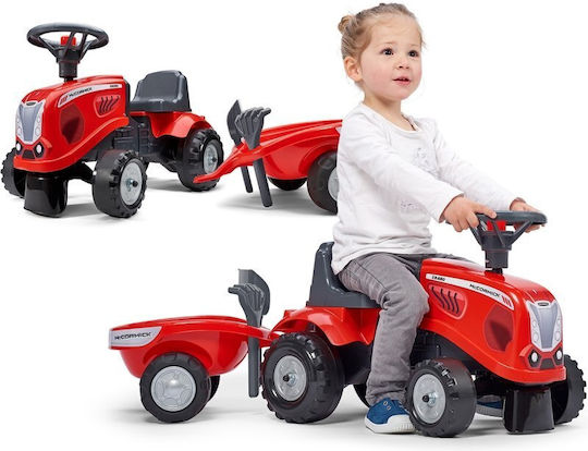 Kids Foot-to-Floor Ride On Tractor with Trailer & Pedal Mac Cormick Red