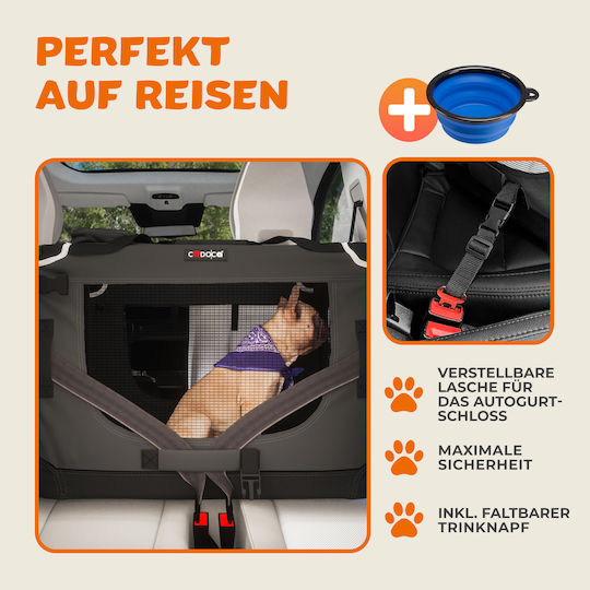 Cadoca Husă impermeabilă Geantă pentru transport câine / pisici Gri M90xL65xA61cm.