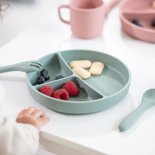 Kikka Boo Baby Food Plate Platinum made of Silicone Pink