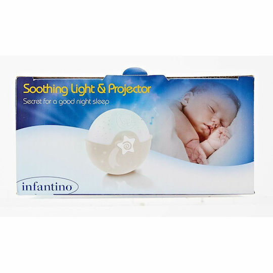 Infantino Led Παιδικό Φωτιστικό Projector με Προβολή Αστεριών Μπεζ 16x15.2x8.2εκ.