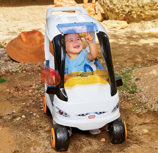 Little Tikes Космическо Количка Езда На с Ръкохватка За Родител За 12+ Месеца Бяла