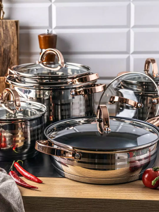Klausberg Kochgeschirr-Set Silver / Rose Gold 12Stück