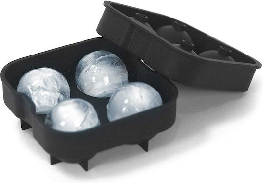 Round Silicone Ice Cube Tray 4 Slots Yellow
