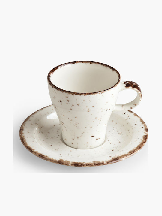 Ionia Euphoria Tasse Kaffee aus Porzellan Beige 220ml