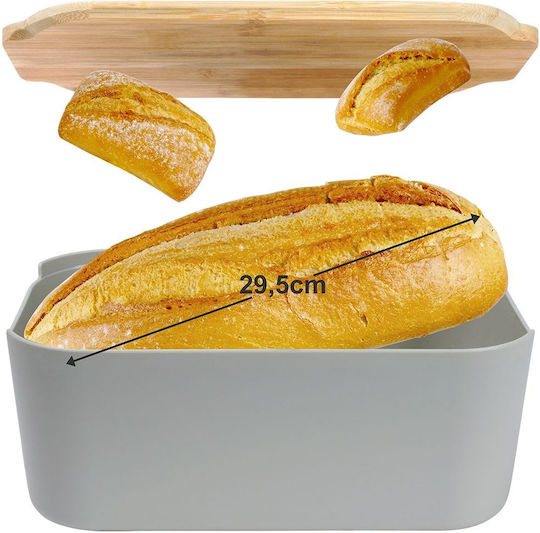 Graue Brotdose mit Bambusbrett 259302