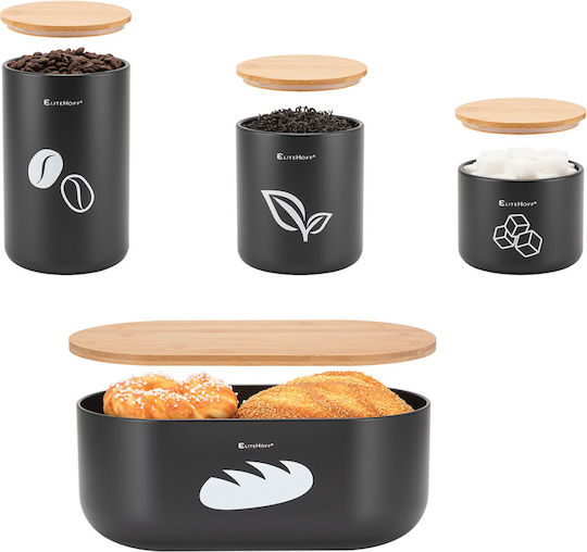 Elitehoff Brotkasten mit Deckel aus Bambus Braun