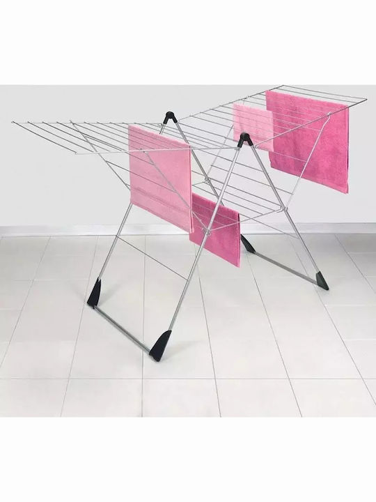 Metaltex Vento Metallic Folding Floor Clothes Drying Rack with Hanging Length 30m