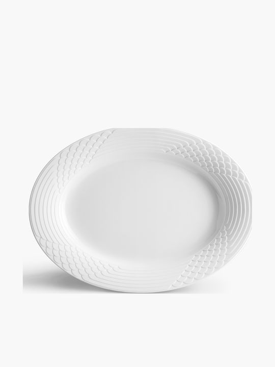 Ionia Oval Platter Plus Mat 33cm Serving Platter Oval made of Porcelain White Ionia Oval Platter Plus Mat 33cm Serving Platter Oval made of Porcelain White