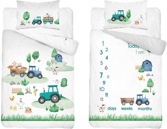 Detexpol Baby Bettbezug Set mit Kissenbezug Mehrfarbig 100x135cm.