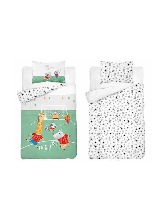 Detexpol Baby Bettbezug Set mit Kissenbezug Grün 100x135cm.