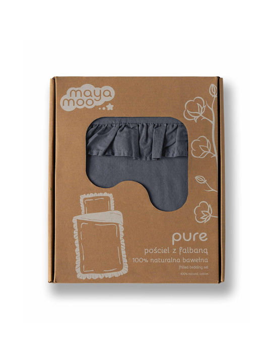 Detexpol Baby Bettbezug Set mit Kissenbezug Dark Gray Graphite 100x135cm.
