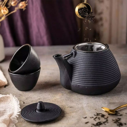 Χυτοσίδηρος Βραστήρας 2 Φλιτζάνια Kinghoff Kh 1846 1 L Φίλτρο Επαγωγή Μαύρο