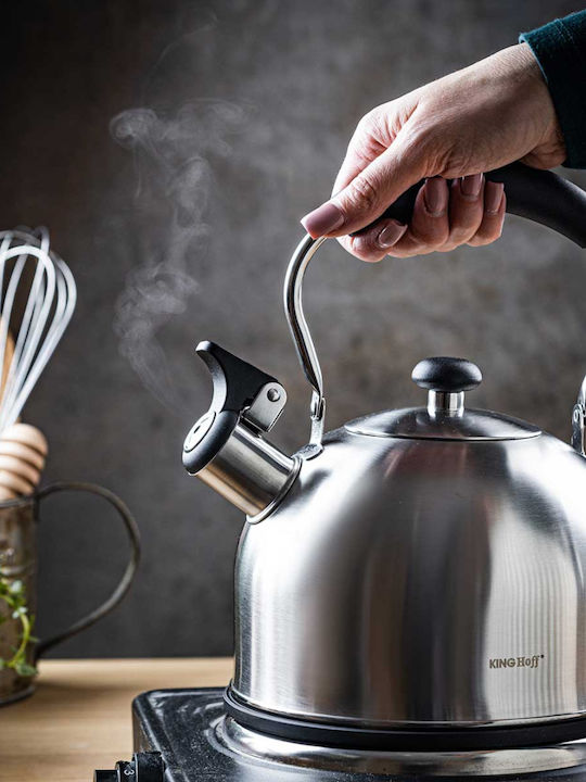 KING Hoff Retro I Kettle Stainless Steel Silver 2500ml