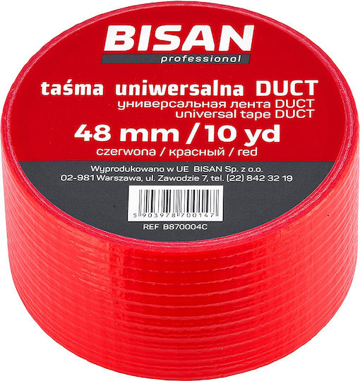 Bisan Taśma Uniwersalna Duct 48mm/25mb Czerwona 36