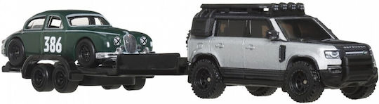 Hot Wheels Premium Auto Transport Jaguar MK1 & 2023 Land Rover Defender 110 Maßstab 1:64 für 3+ Jahre